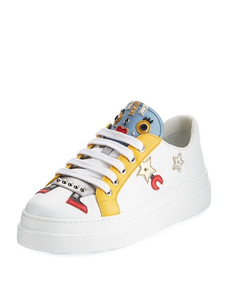 prada robot double-sole leather low-top sneakers|PRADA Women Robot Double.